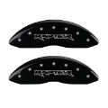 Picture of MGP 4 Caliper Covers Engraved Front & Rear Raptor Black finish silver ch