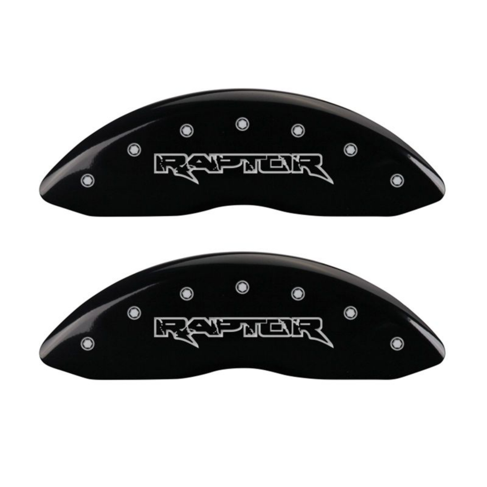 Picture of MGP 4 Caliper Covers Engraved Front & Rear Raptor Black finish silver ch