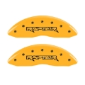 Picture of MGP 4 Caliper Covers Engraved Front & Rear Raptor Yellow finish black ch