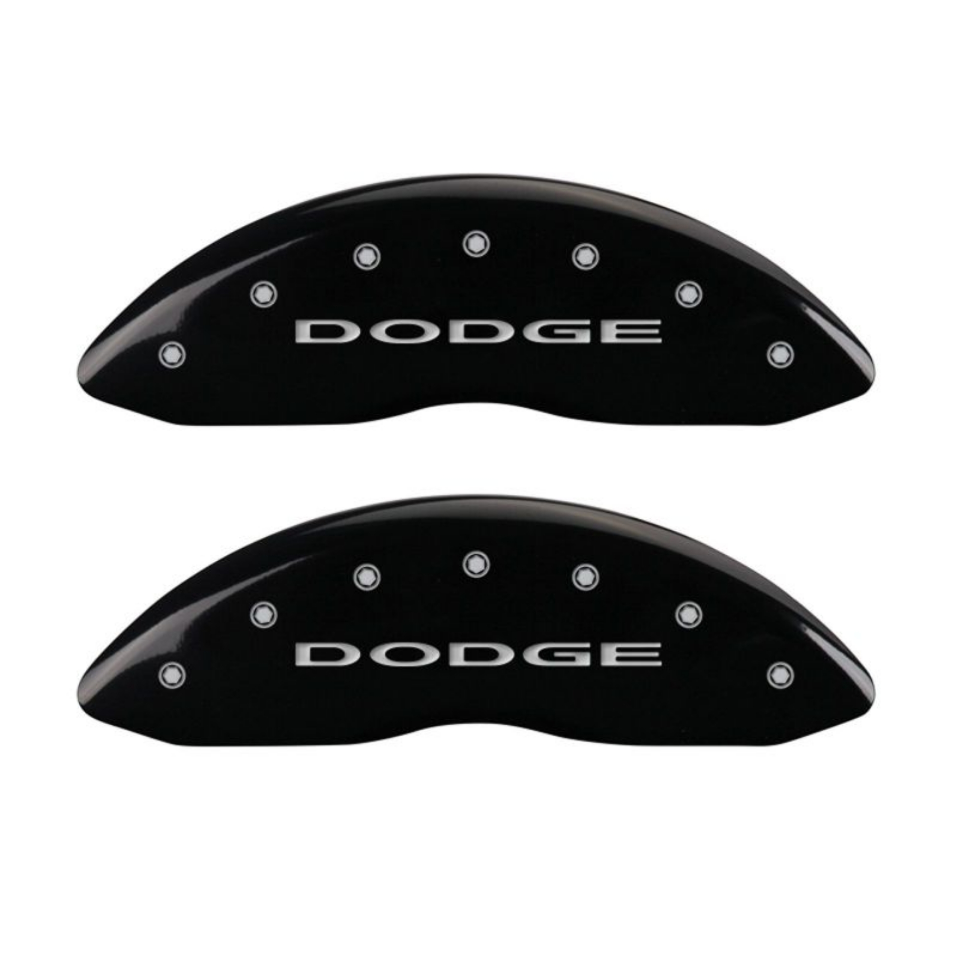 Picture of MGP 4 Caliper Covers Engraved Front & Rear With out stripes-Dodge Black finish silver ch