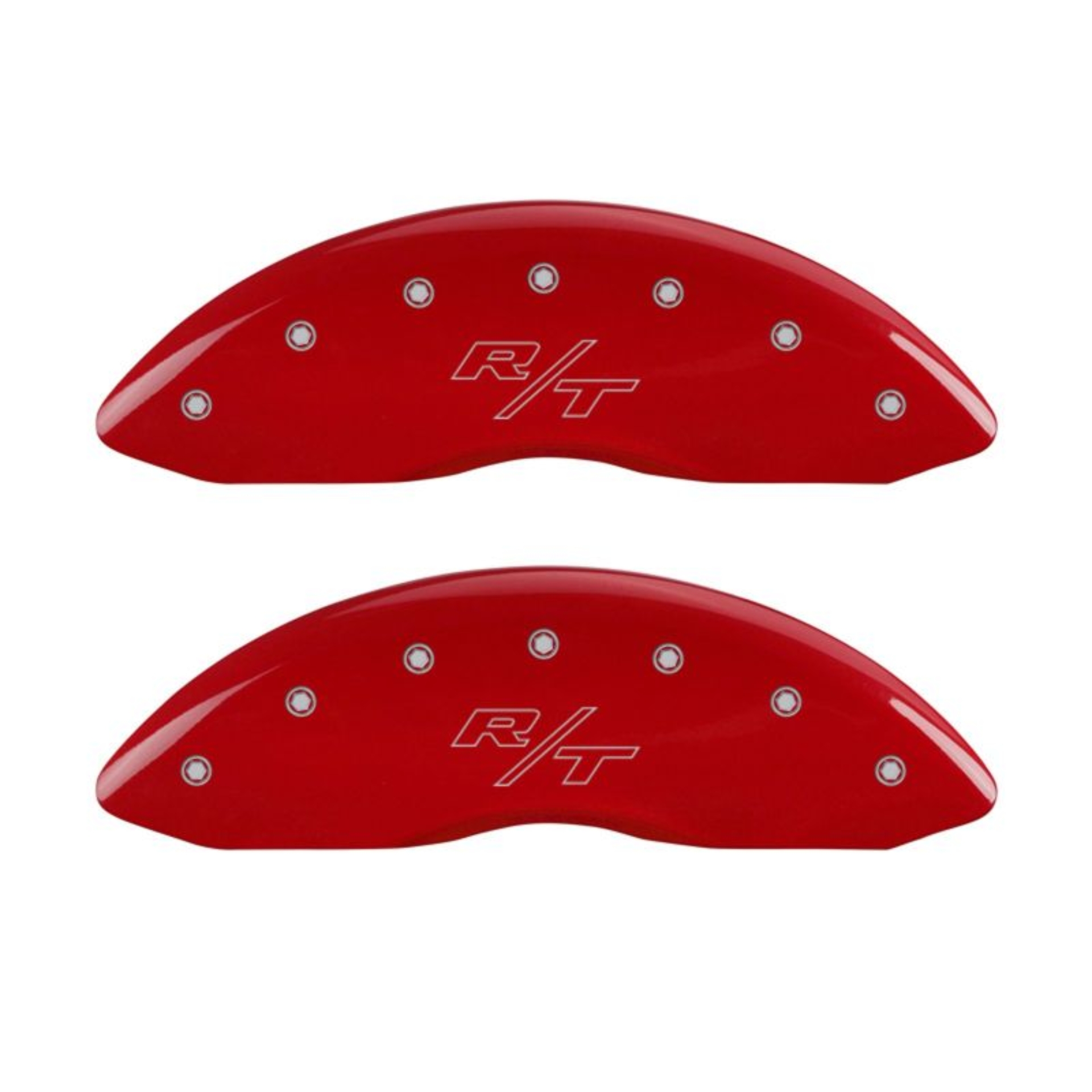 Picture of MGP 4 Caliper Covers Engraved Front & Rear Vintage Style-RT Red finish silver ch