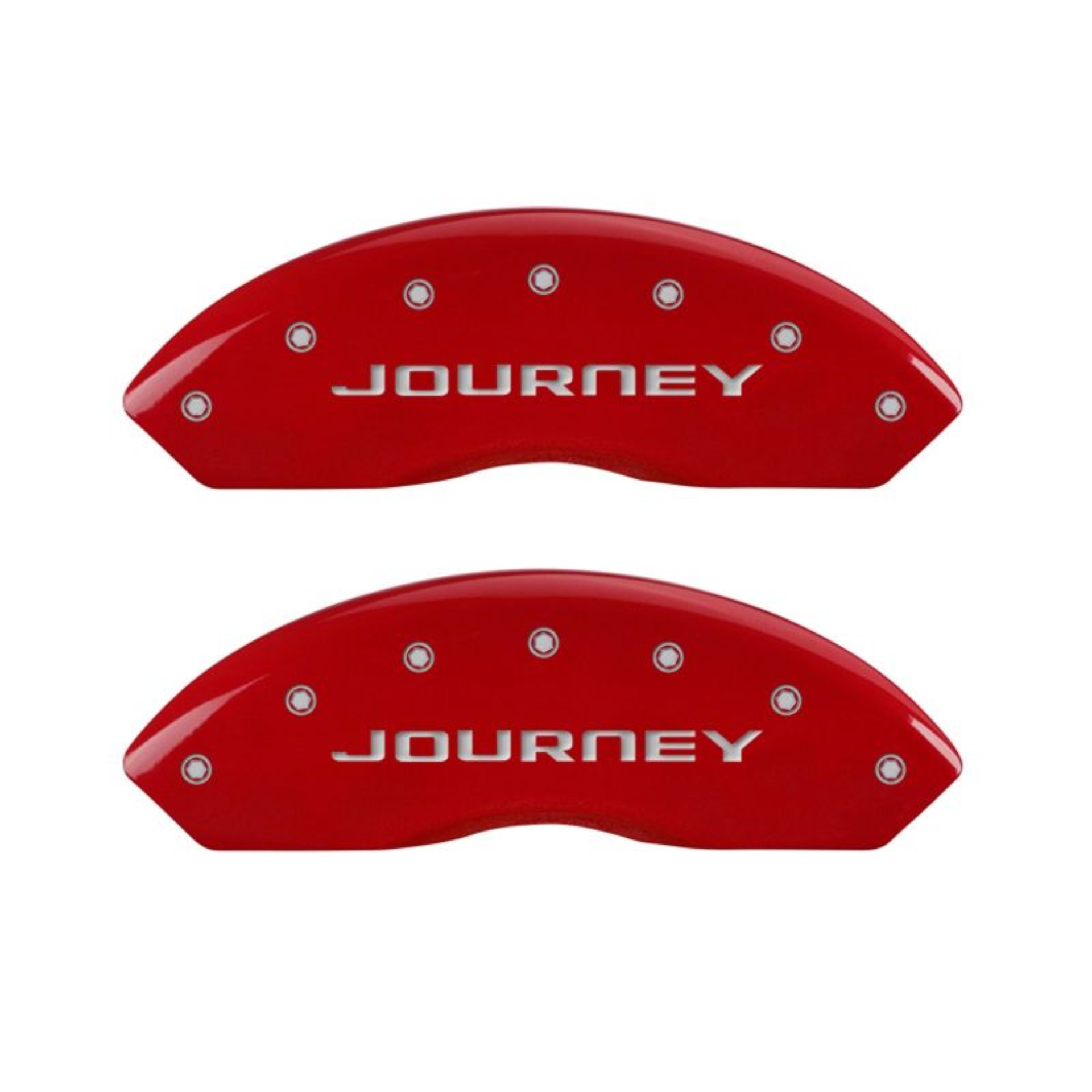 Picture of MGP 4 Caliper Covers Engraved Front & Rear With out stripes-Journey Red finish silver ch