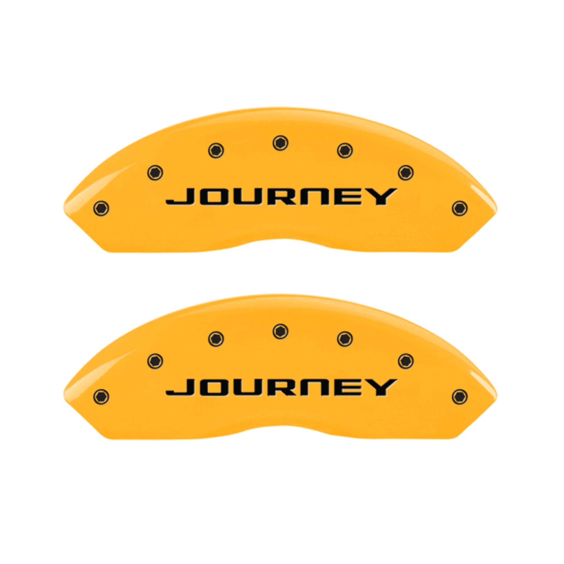 Picture of MGP 4 Caliper Covers Engraved Front & Rear With out stripes-Journey Yellow finish black ch