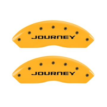 Picture of MGP 4 Caliper Covers Engraved Front & Rear With out stripes-Journey Yellow finish black ch