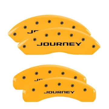 Picture of MGP 4 Caliper Covers Engraved Front & Rear With out stripes-Journey Yellow finish black ch