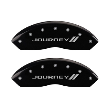 Picture of MGP 4 Caliper Covers Engraved Front & Rear With stripes-Journey Black finish silver ch