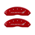 Picture of MGP 4 Caliper Covers Engraved Front & Rear With stripes-Journey Red finish silver ch