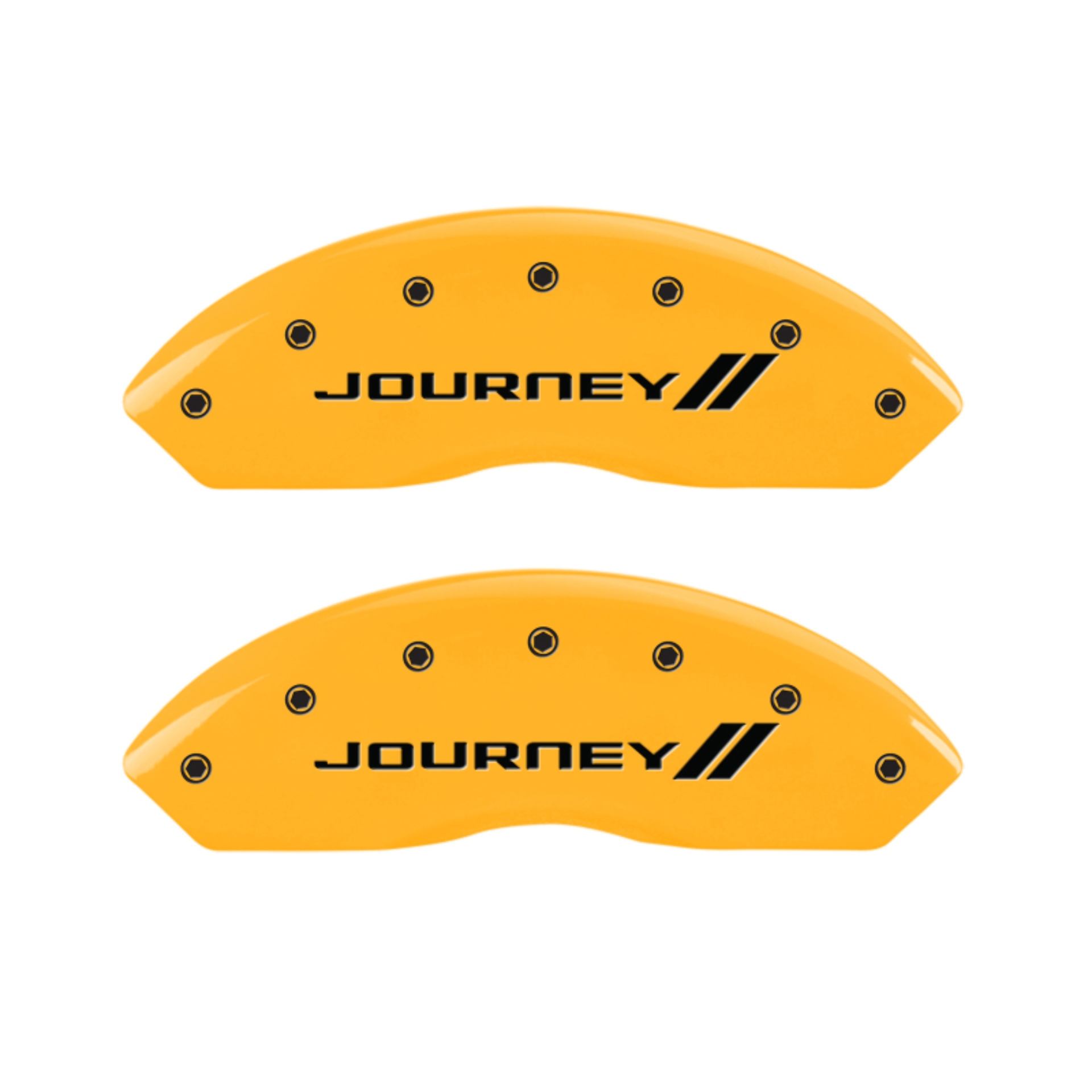 Picture of MGP 4 Caliper Covers Engraved Front & Rear With stripes-Journey Yellow finish black ch