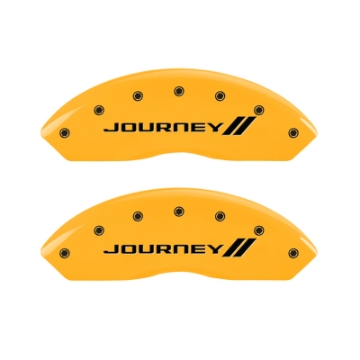 Picture of MGP 4 Caliper Covers Engraved Front & Rear With stripes-Journey Yellow finish black ch