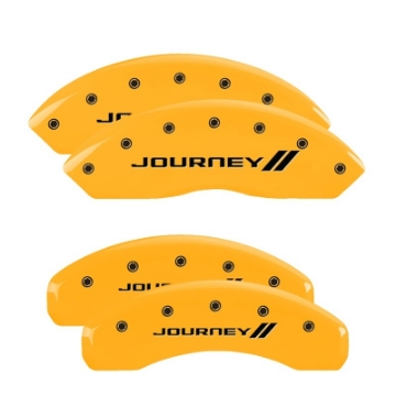 Picture of MGP 4 Caliper Covers Engraved Front & Rear With stripes-Journey Yellow finish black ch