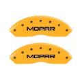 Picture of MGP 4 Caliper Covers Engraved Front & Rear MOPAR Yellow finish black ch