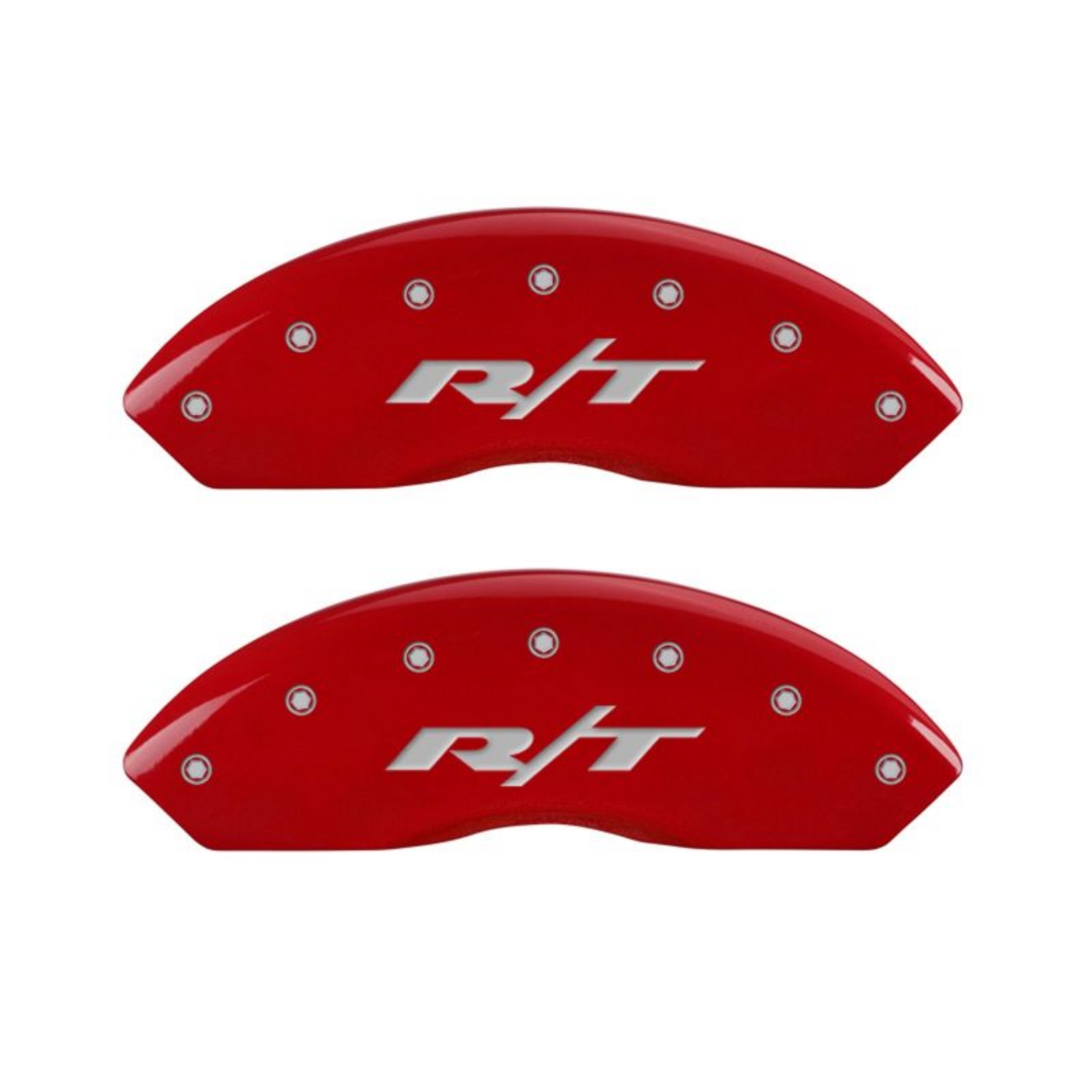 Picture of MGP 4 Caliper Covers Engraved Front & Rear RT Red finish silver ch