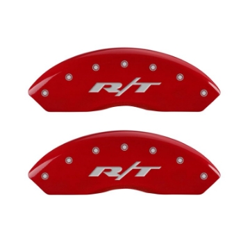 Picture of MGP 4 Caliper Covers Engraved Front & Rear RT Red finish silver ch