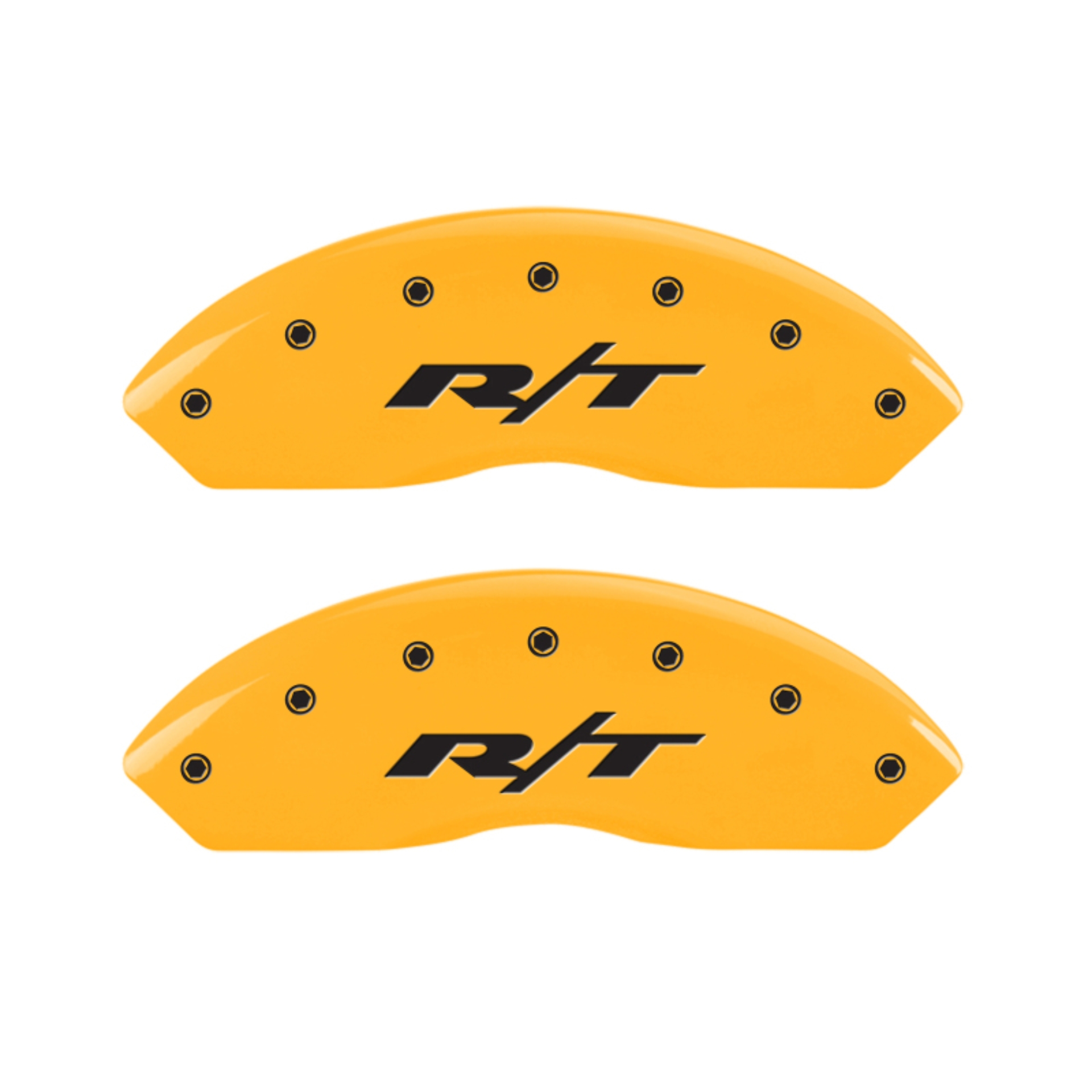 Picture of MGP 4 Caliper Covers Engraved Front & Rear RT Yellow finish black ch