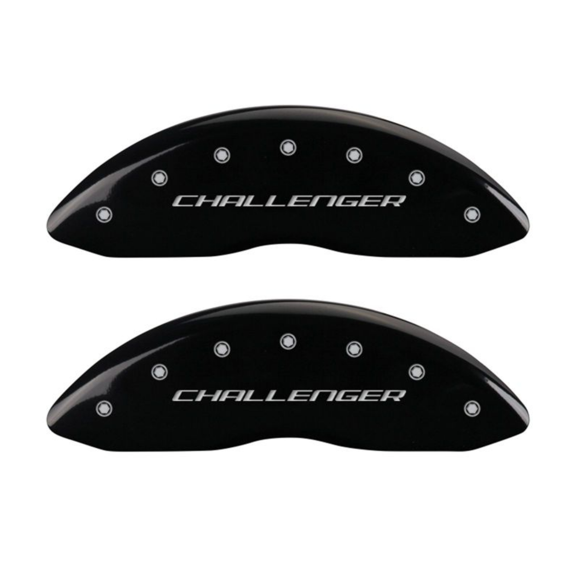 Picture of MGP 4 Caliper Covers Engraved Front Block-Challenger Engraved Rear Vintage Style-RT Blk fnsh slvr ch