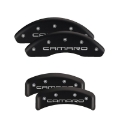Picture of MGP 4 Caliper Covers Engraved Front & Rear With stripes-Challenger Black finish silver ch