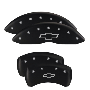 Picture of MGP 4 Caliper Covers Engraved Front & Rear Cursive-Challenger Black finish silver ch