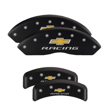 Picture of MGP 4 Caliper Covers Engraved Front & Rear Bowtie Red finish silver ch