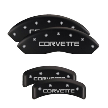 Picture of MGP 4 Caliper Covers Engraved Front & Rear Gen 5-Camaro Red finish silver ch