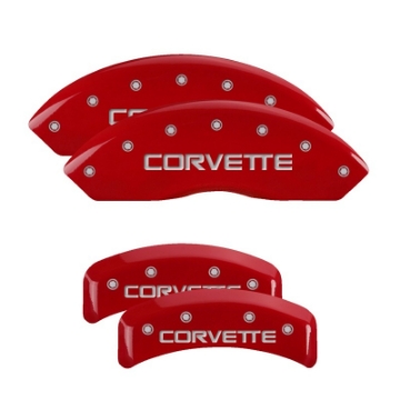 Picture of MGP 4 Caliper Covers Engraved Front & Rear Gen 5-Camaro Yellow finish black ch