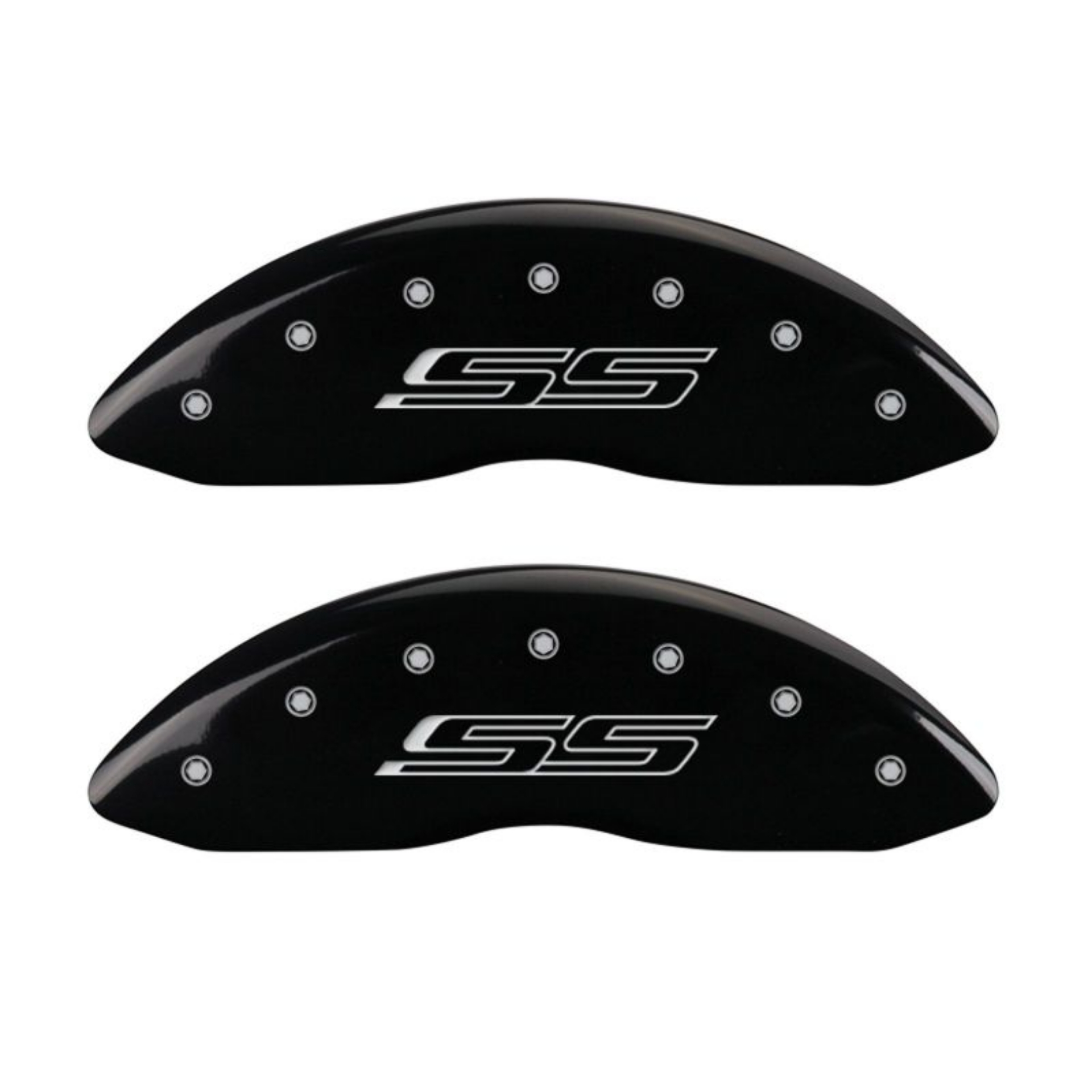 Picture of MGP 4 Caliper Covers Engraved Front & Rear Gen 5-SS Black finish silver ch