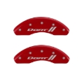 Picture of MGP 4 Caliper Covers Engraved Front & Rear With stripes-Dart Red finish silver ch