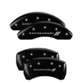 Picture of MGP 4 Caliper Covers Engraved Front & Rear With stripes-Dodge Black finish silver ch