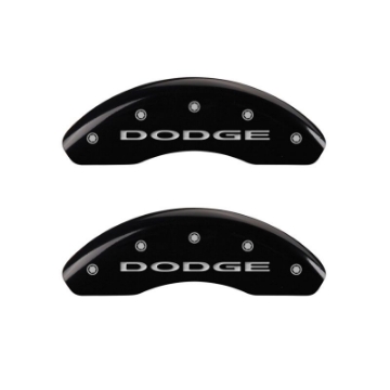 Picture of MGP 4 Caliper Covers Engraved Front & Rear With out stripes-Dodge Black finish silver ch