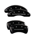 Picture of MGP 4 Caliper Covers Engraved Front & Rear With out stripes-Dodge Black finish silver ch