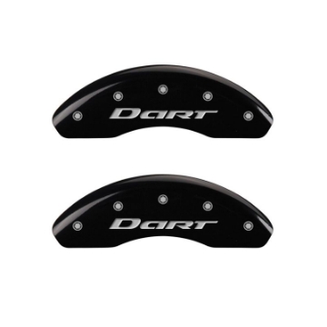Picture of MGP 4 Caliper Covers Engraved Front & Rear With out stripes-Dart Black finish silver ch
