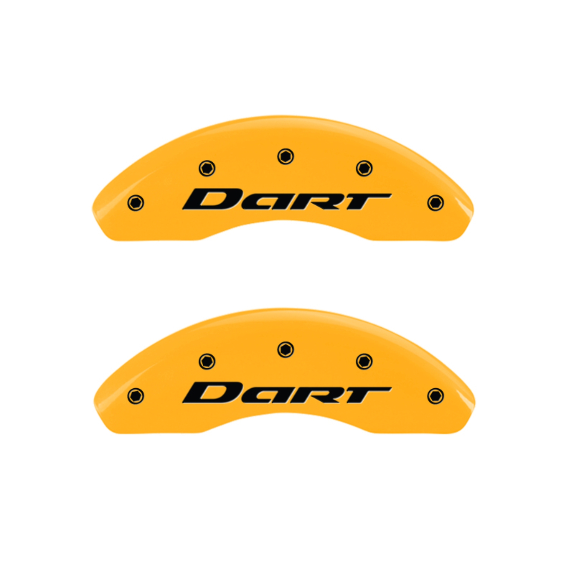 Picture of MGP 4 Caliper Covers Engraved Front & Rear With out stripes-Dart Yellow finish black ch