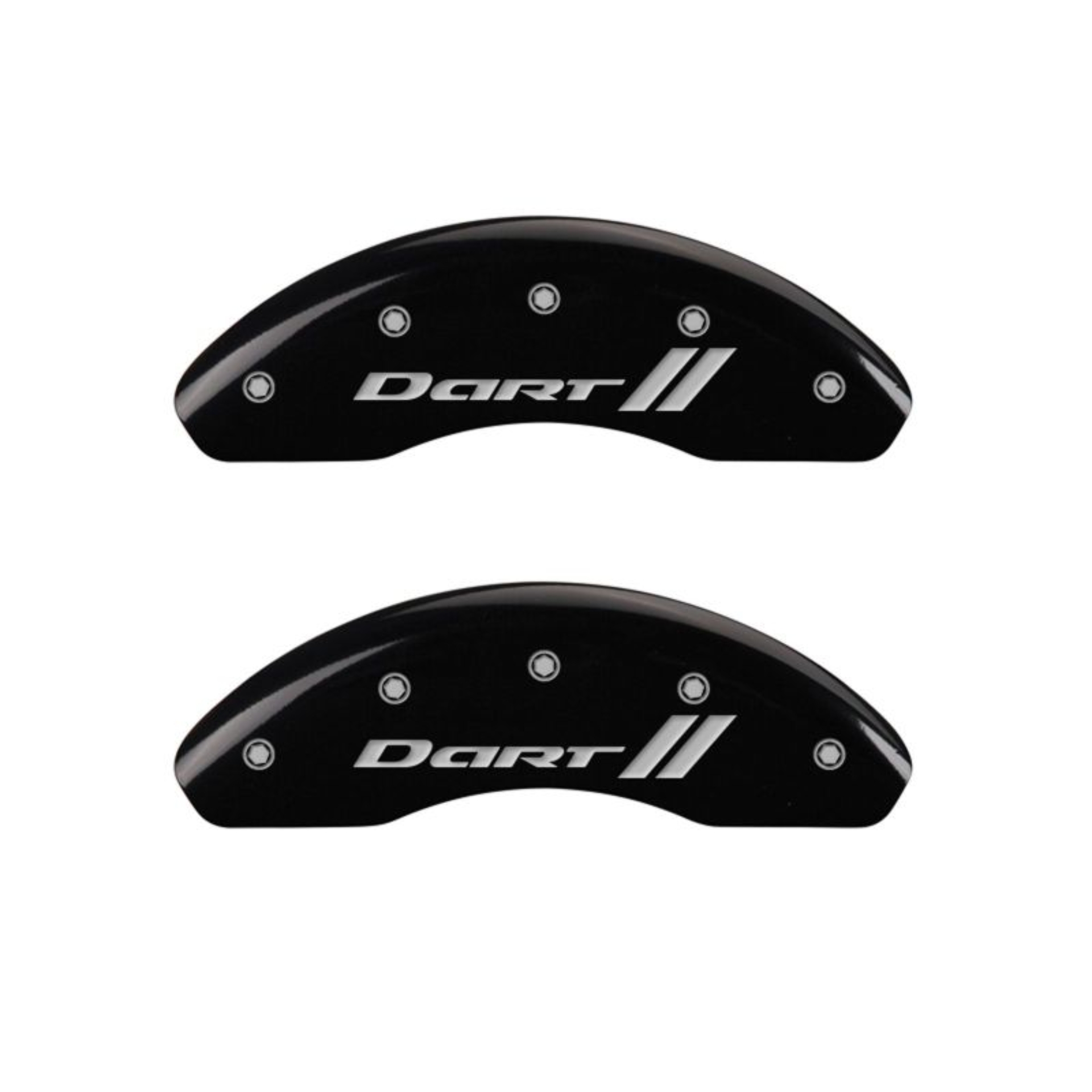 Picture of MGP 4 Caliper Covers Engraved Front & Rear With stripes-Dart Black finish silver ch
