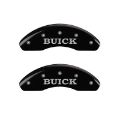Picture of MGP 4 Caliper Covers Engraved Front Buick Engraved Rear Buick Shield Black finish silver ch