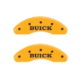 Picture of MGP 4 Caliper Covers Engraved Front Buick Engraved Rear Buick Shield Yellow finish black ch