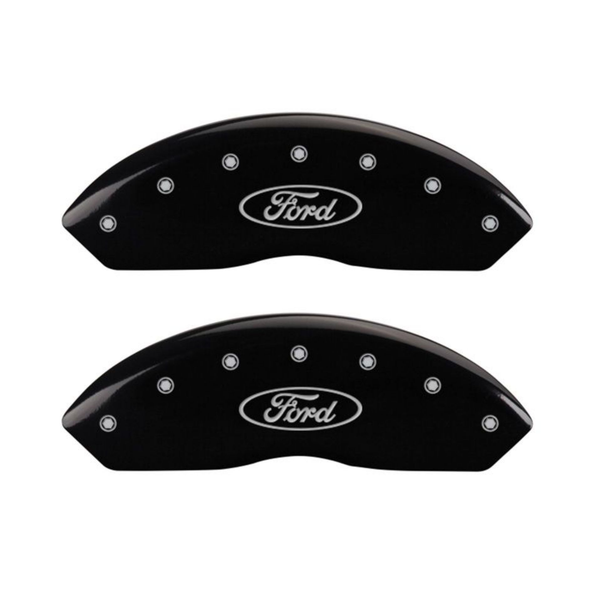 Picture of MGP 4 Caliper Covers Engraved Front & Rear Oval logo-Ford Black finish silver ch