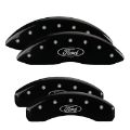 Picture of MGP 4 Caliper Covers Engraved Front & Rear Oval logo-Ford Black finish silver ch