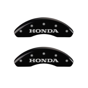 Picture of MGP 4 Caliper Covers Engraved Front Honda Engraved Rear H Logo Black finish silver ch