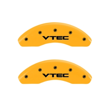 Picture of MGP 4 Caliper Covers Engraved Front & Rear Honda Yellow finish black ch