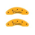 Picture of MGP 4 Caliper Covers Engraved Front Cadillac Engraved Rear ATS Yellow finish black ch