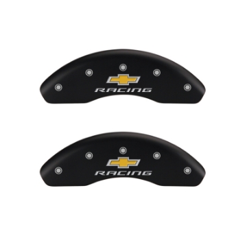 Picture of MGP 4 Caliper Covers Engraved Front & Rear Chevy racing Red finish silver ch