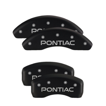 Picture of MGP Front set 2 Caliper Covers Engraved Front MGP Black finish silver ch
