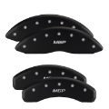 Picture of MGP Front set 2 Caliper Covers Engraved Front Bowtie Red finish silver ch