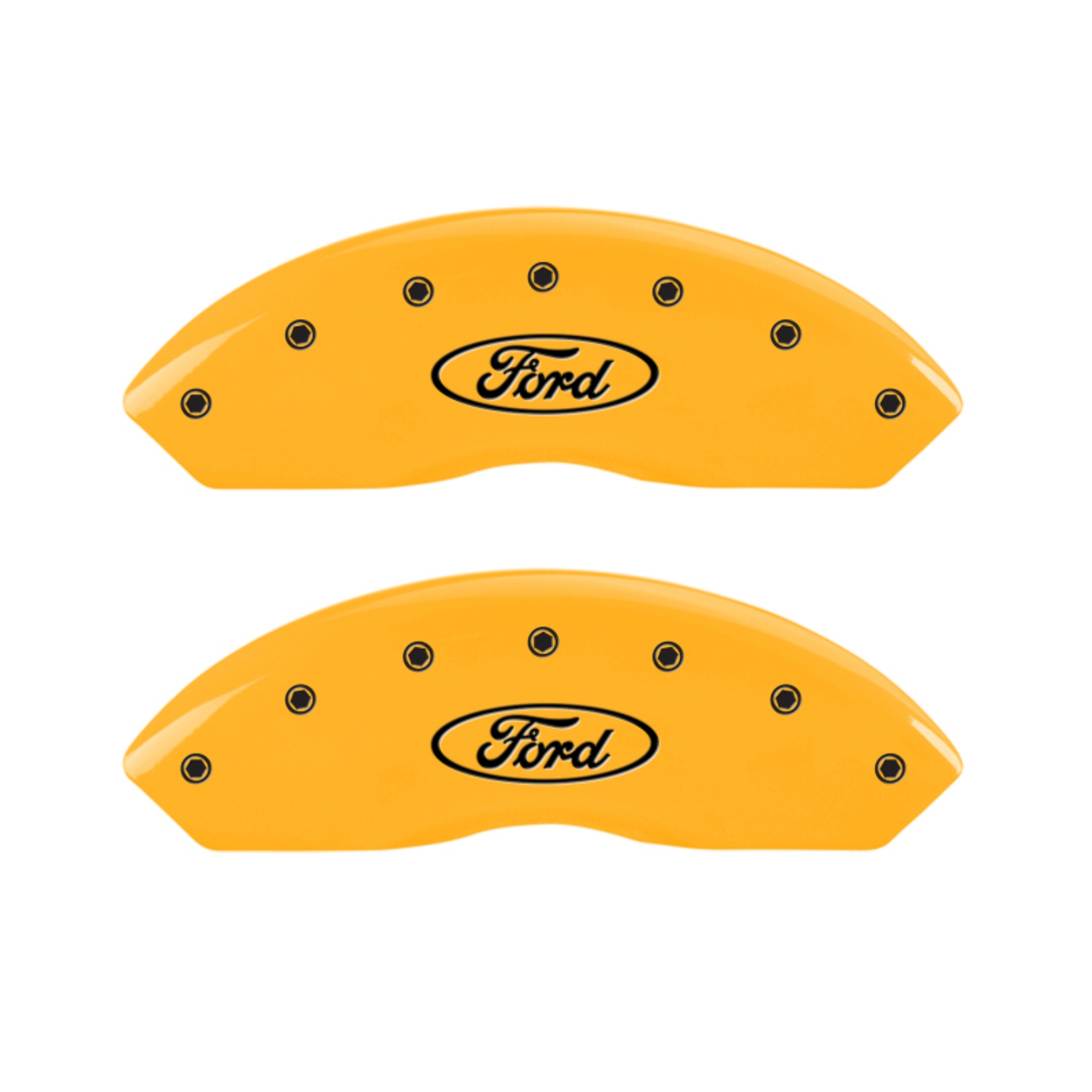 Picture of MGP 4 Caliper Covers Engraved Front & Rear Oval logo-Ford Yellow finish black ch