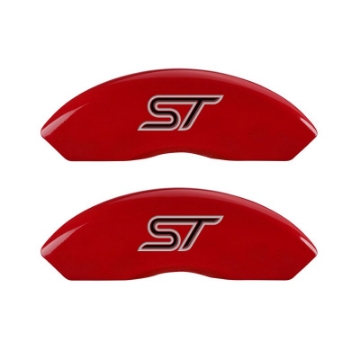Picture of MGP 4 Caliper Covers Engraved Front & Rear No bolts-ST Red finish silver ch