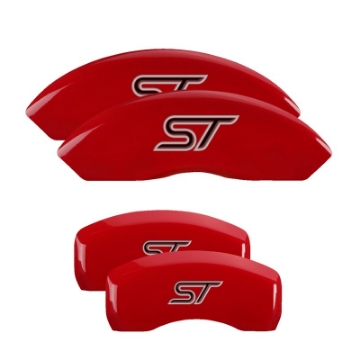 Picture of MGP 4 Caliper Covers Engraved Front & Rear No bolts-ST Red finish silver ch