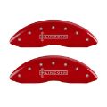 Picture of MGP 4 Caliper Covers Engraved Front & Rear Lincoln Red finish silver ch