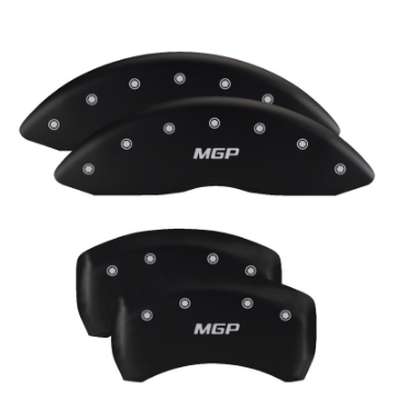 Picture of MGP 4 Caliper Covers Engraved Front & Rear Lincoln Red finish silver ch