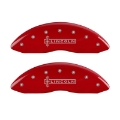 Picture of MGP 4 Caliper Covers Engraved Front Lincoln Engraved Rear MKS Red finish silver ch
