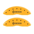 Picture of MGP 4 Caliper Covers Engraved Front Lincoln Engraved Rear MKS Yellow finish black ch