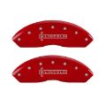 Picture of MGP 4 Caliper Covers Engraved Front & Rear Lincoln Red finish silver ch